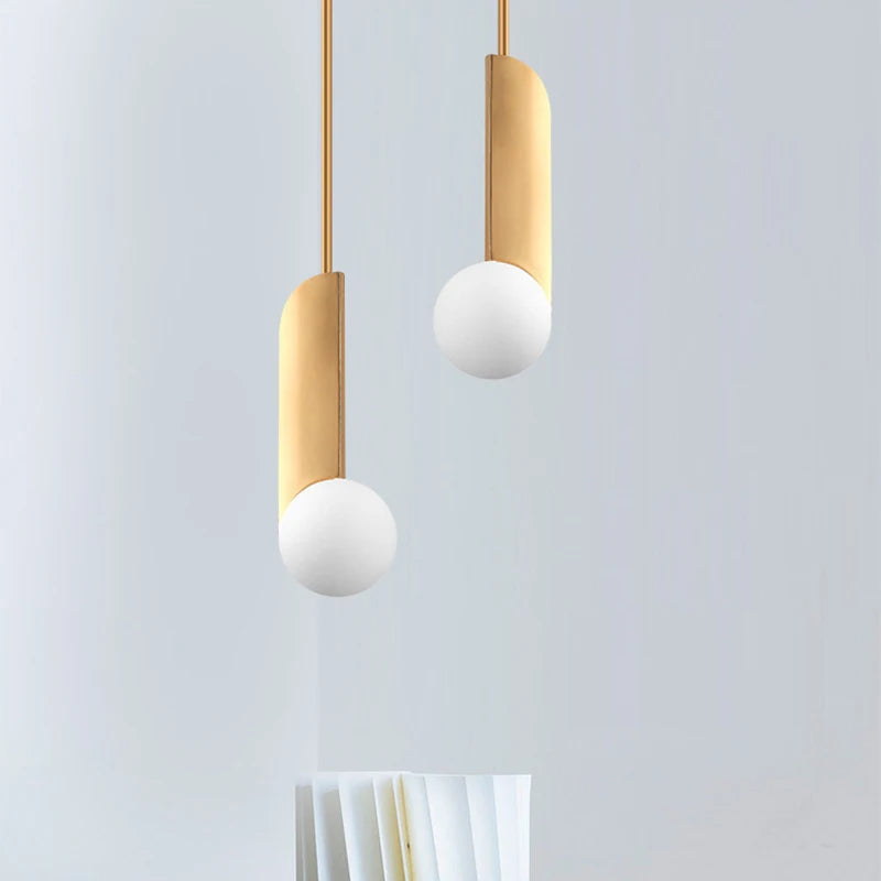 Suspension design chromée dorée nordique pour chambre à coucher - vue 7 sur 8