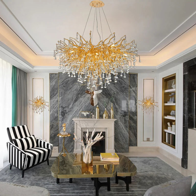 lustre en cristal pour éclairage créatif et décoration élégante - vue 3 sur 8