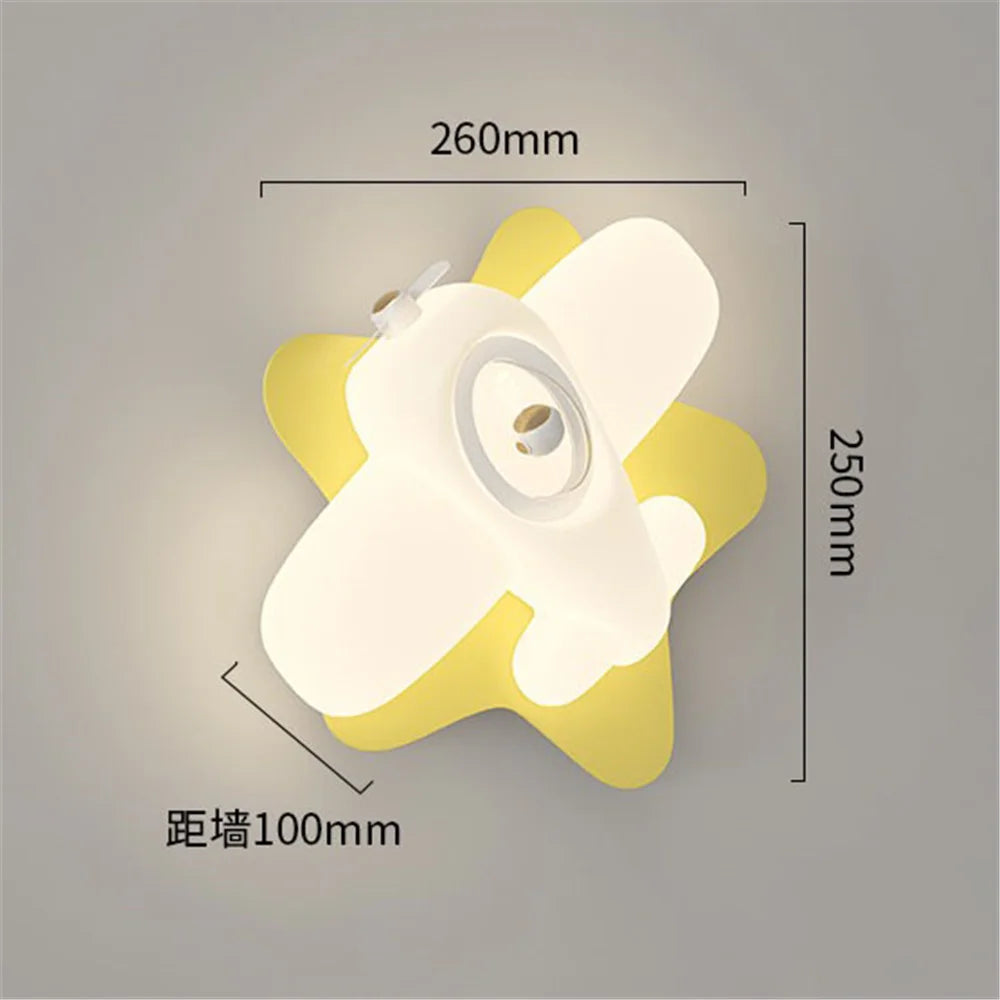 applique murale led en forme d'avion ou d'étoile pour enfants - vue 8 sur 9