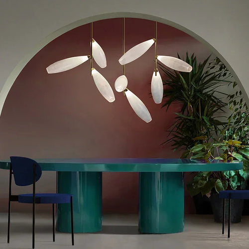 lustre moderne en verre nordique pour décoration intérieure