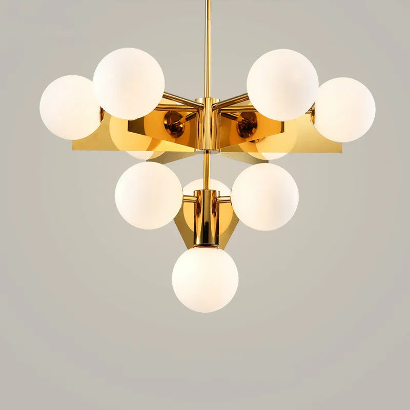 Lustre nordique plaque or métal Led G9 Luminaria verre Globe éclairage intérieur Led lampapras - vue 3 sur 9