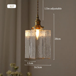 Retro-Pendelleuchte mit Glasschirm