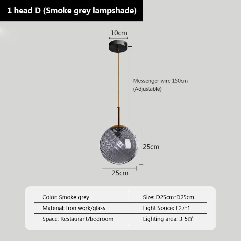 Moderne Pendelleuchte aus Glas für dekorative Innenbeleuchtung