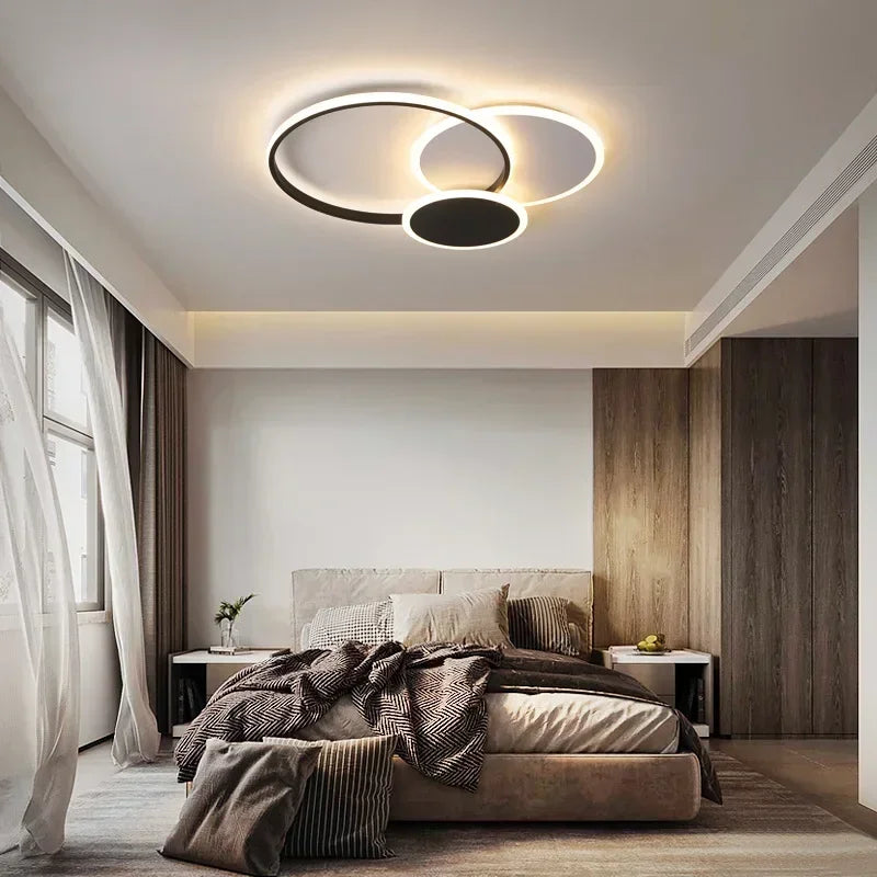 Lustre moderne à leds pour décoration intérieure lumineuse