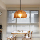 lustre en bois japonais style nordique rétro citrouille pour intérieur