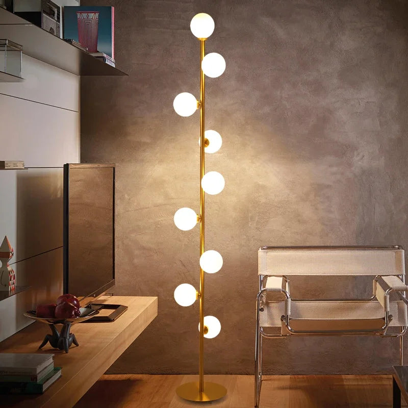 lampadaire led moderne boule de verre style nordique décoratif - vue 4 sur 6
