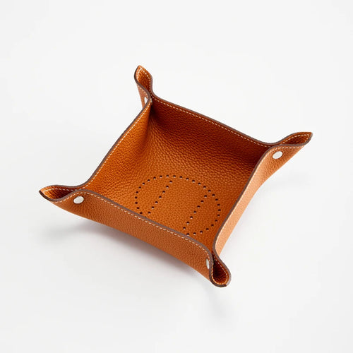 plateau de rangement en cuir pliable pour divers objets - vue 8 sur 10