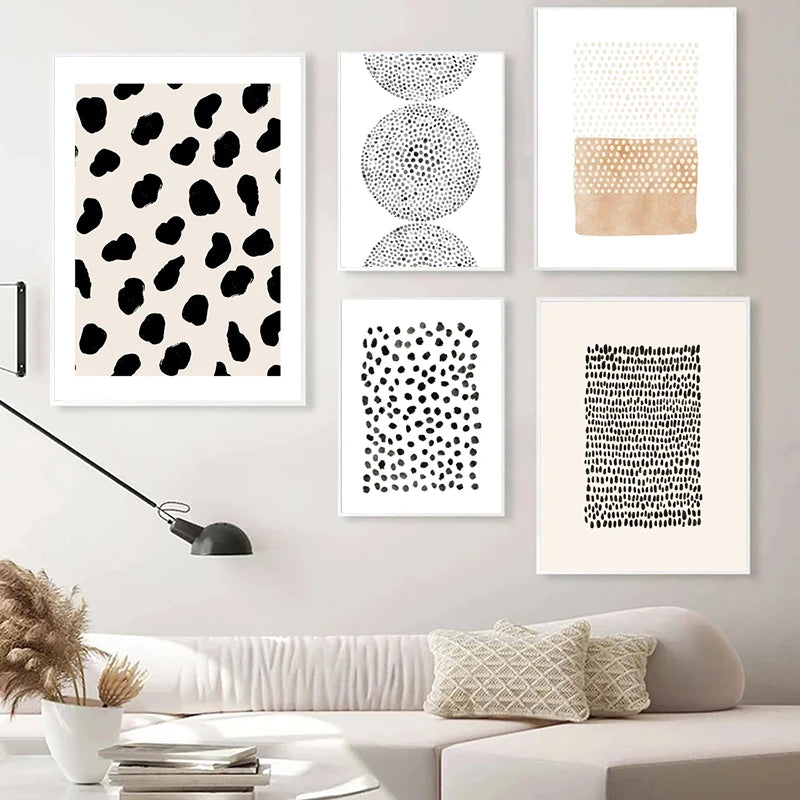 motif à pois moderne toile géométrique minimaliste art mural décoratif