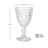 Verre a vin relief epais style retro europeen