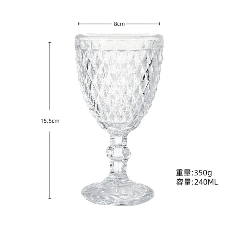 Verre a vin relief epais style retro europeen