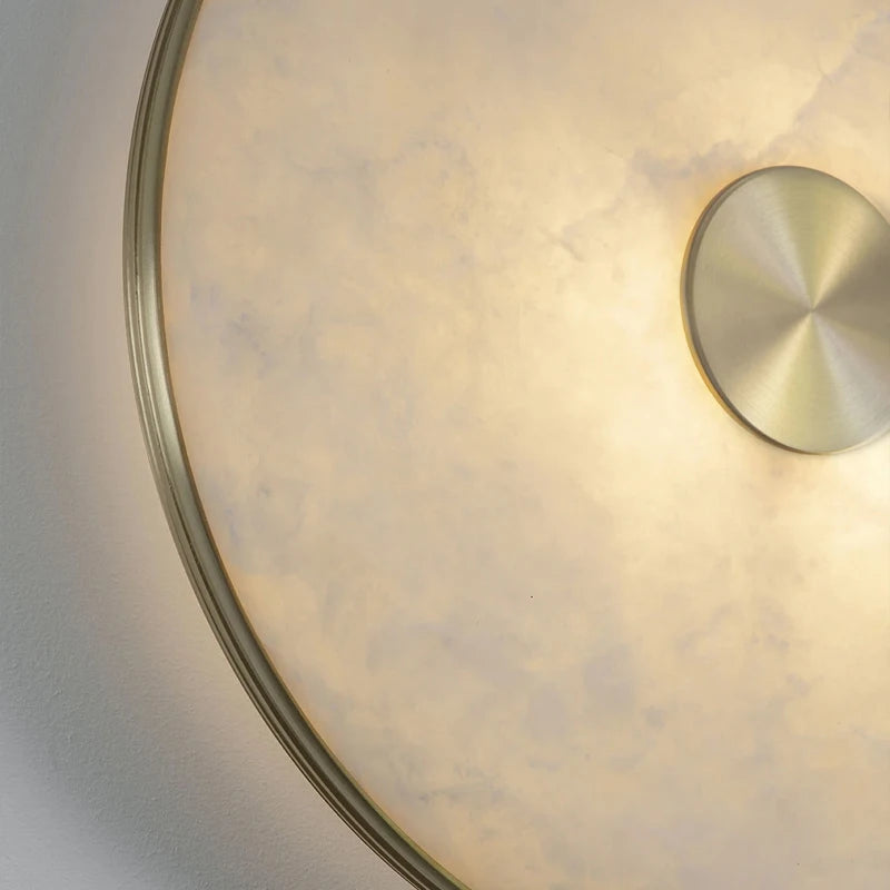 Wandleuchte aus spanischem Naturmarmor LED-Luxusleuchte mit Kupfer kreatives Design - vue 5 sur 7