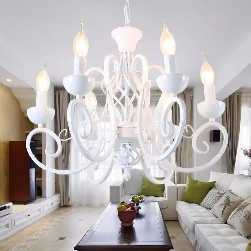 lustre de campagne moderne à 6 lumières pour intérieur - vue 5 sur 8
