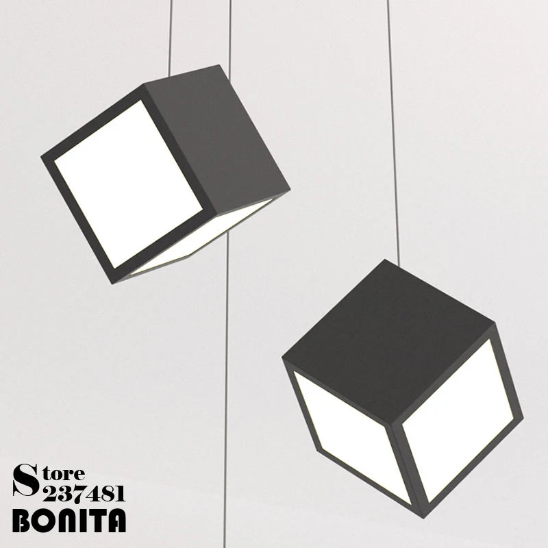 suspension moderne à LED géométrique en acrylique design minimaliste - vue 7 sur 12