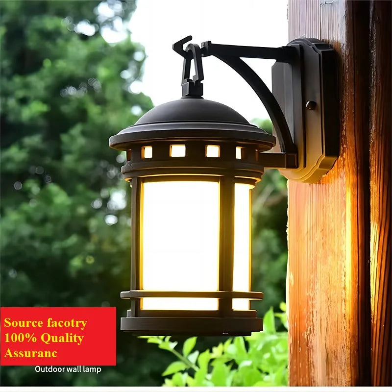 applique murale d'extérieur rétro lumineuse pour jardin et cour - vue 2 sur 8
