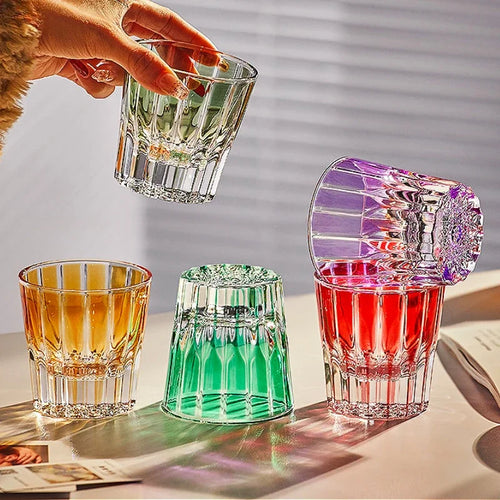 Verre whisky cocktail 200 ml rayures verticales design