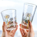 Verre texture marte motif marguerite design creatif resistant