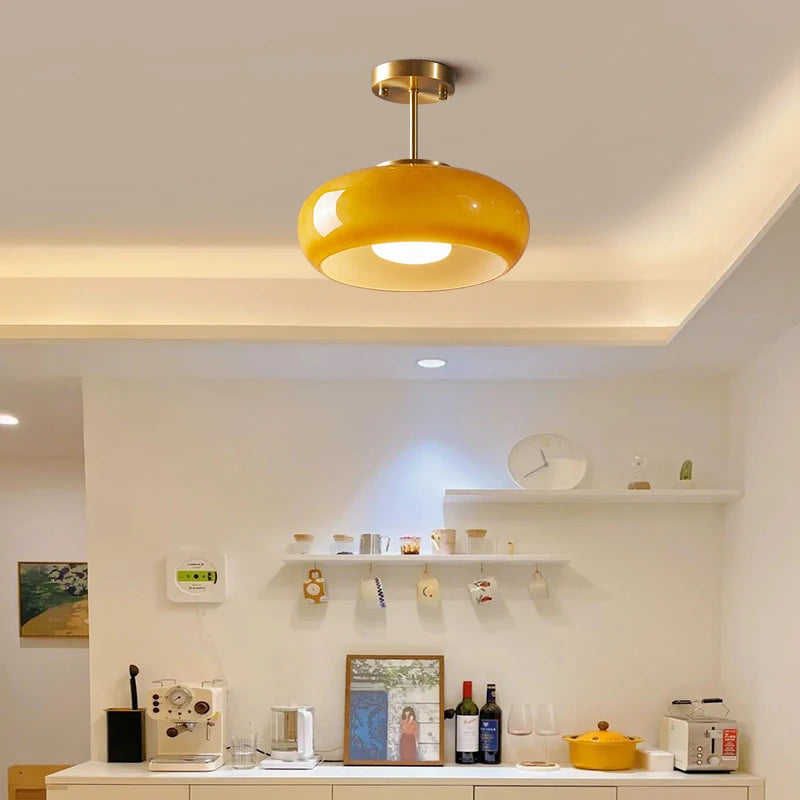 plafonnier moderne nordique en verre led iwhd - vue 10 sur 20