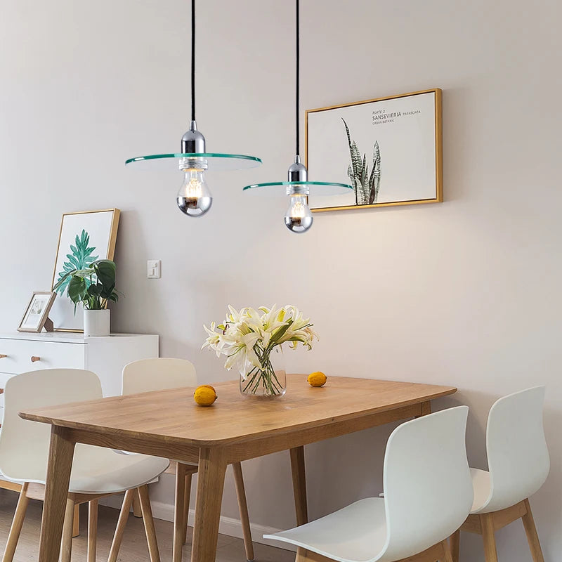 lustre en verre design rétro pour café et restaurant - vue 3 sur 8