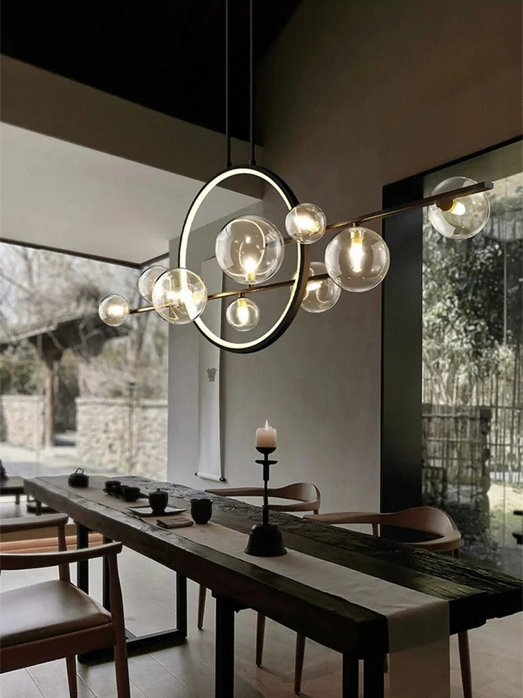 Nordic creative G9 LED dining room chandelier Modern industrial style living room, kitchen island home decoration chandelier - vue 4 sur 13
