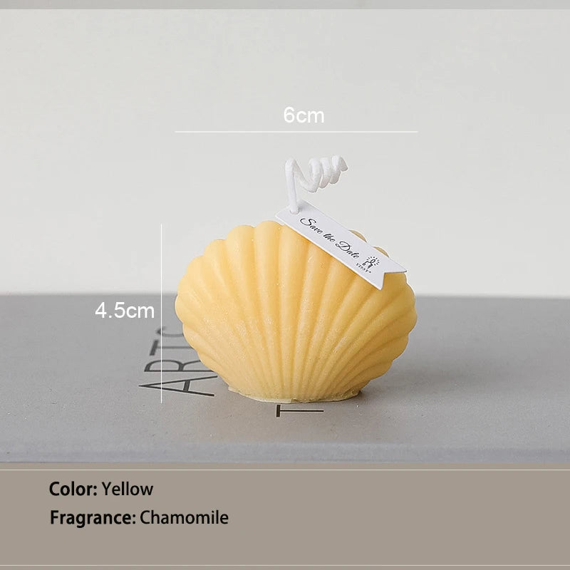 bougies parfumées coquillage en cire de soja naturelle décoratives - vue 11 sur 12