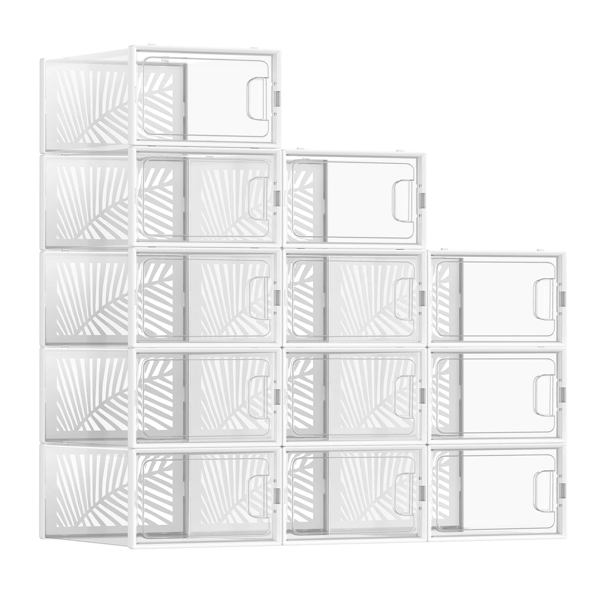 SONGMICS Clear Shoe Boxes, Shoe Storage Organsiers, Stackable, Breathable, and Foldable, Display Trainers, High Heels - vue 9 sur 9