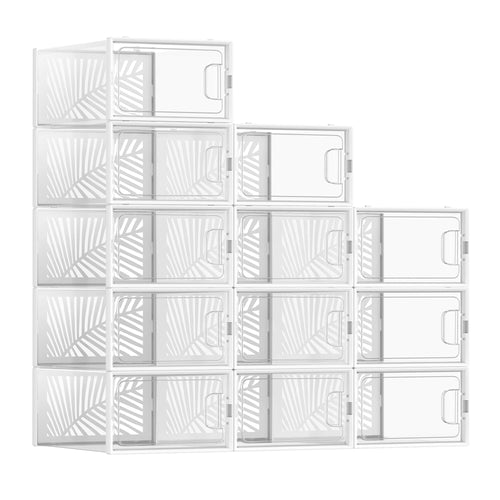 SONGMICS Clear Shoe Boxes, Shoe Storage Organsiers, Stackable, Breathable, and Foldable, Display Trainers, High Heels - vue 10 sur 9