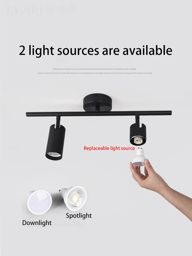 projecteur led 	gu10 sur rail en aluminium angle réglable - vue 5 sur 13