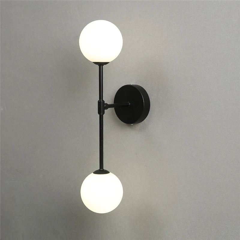 applique murale led post-moderne simple en verre doré
