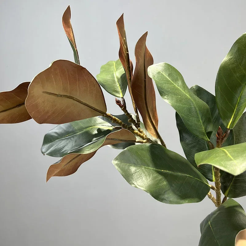 plantes vertes artificielles décoration jardin branche de magnolia - vue 7 sur 7