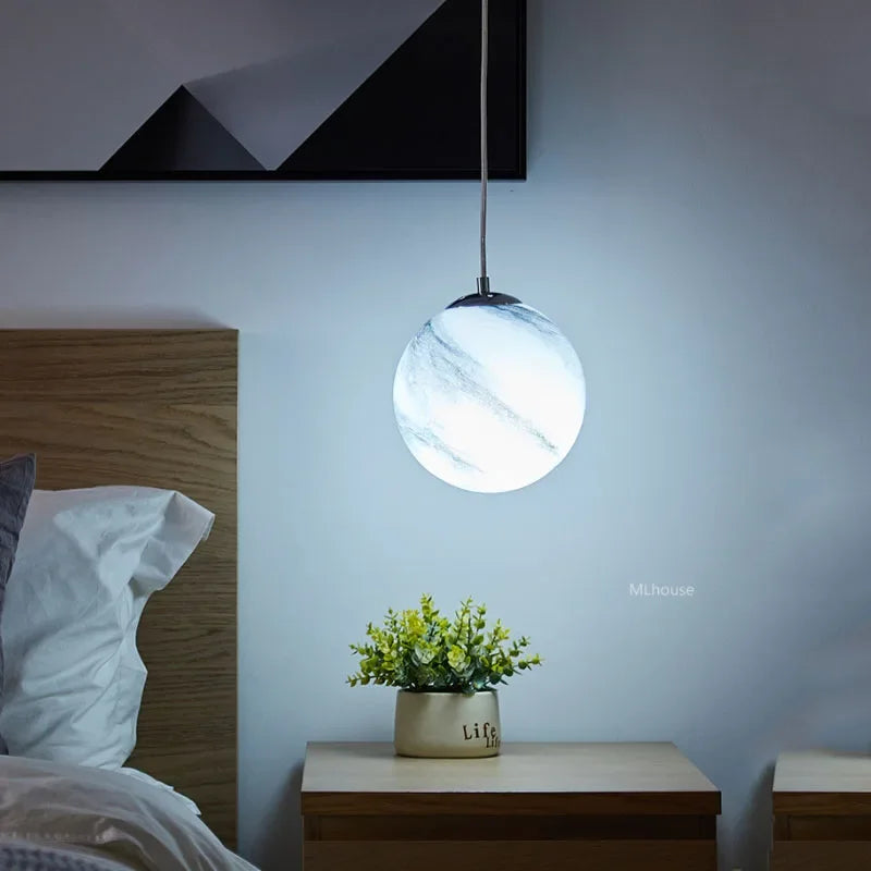 lustre créatif led boule de verre pour chambre d'enfants - vue 7 sur 11