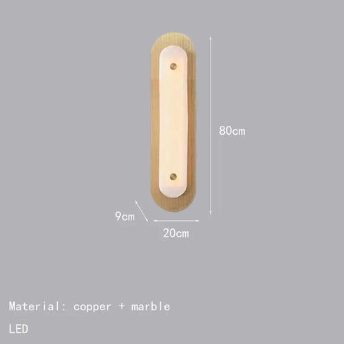 applique murale en marbre naturel ellipse art déco 3000k - vue 9 sur 8