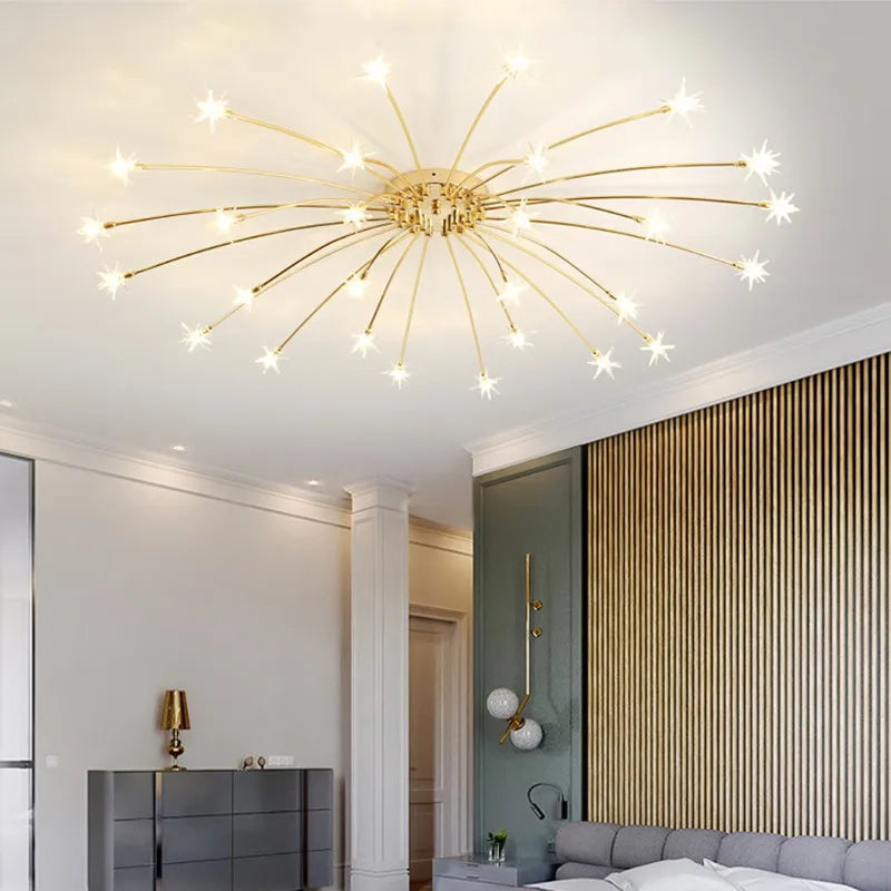 lustre moderne ciel étoile design intérieur lumineux décoratif - vue 2 sur 14