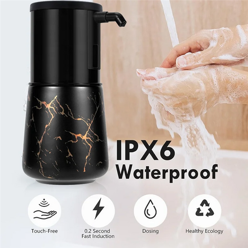 Automatic Soap Dispenser Kitchen, Foaming Soap Dispenser Bathroom, Foam Soap Dispenser Touchless for Bathroom Black - vue 6 sur 6