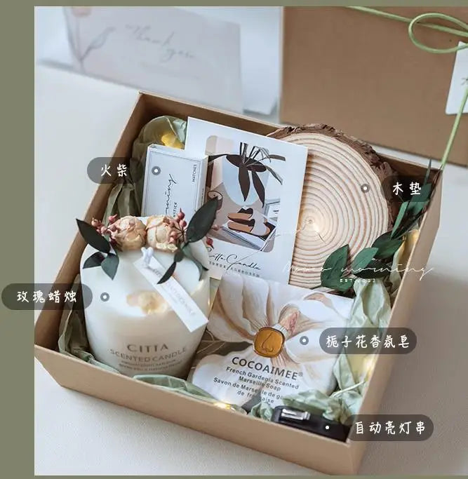 coffret cadeau bougies aromathérapie fait main pour anniversaire - vue 7 sur 7