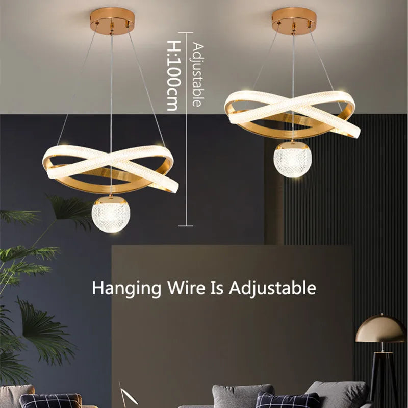 lustre moderne design minimaliste à trois têtes élégant et léger - vue 8 sur 15