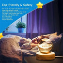 veilleuse 3D en cristal système solaire cadeau décoratif en bois
