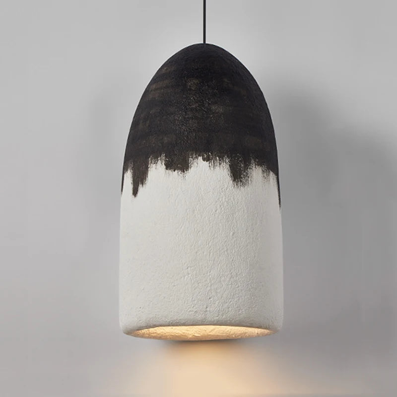 suspension moderne Wabi Sabi noir et blanc LED lampe créative Restaurant café Droplight chambre européenne - vue 4 sur 6