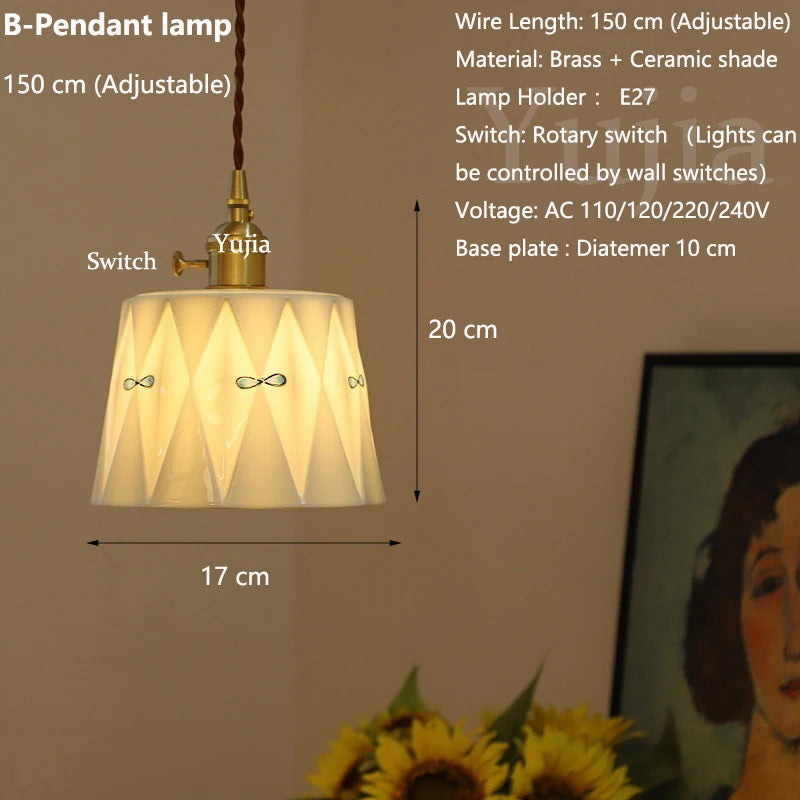 suspension élégante en laiton et céramique moderne pour cuisine - vue 10 sur 10
