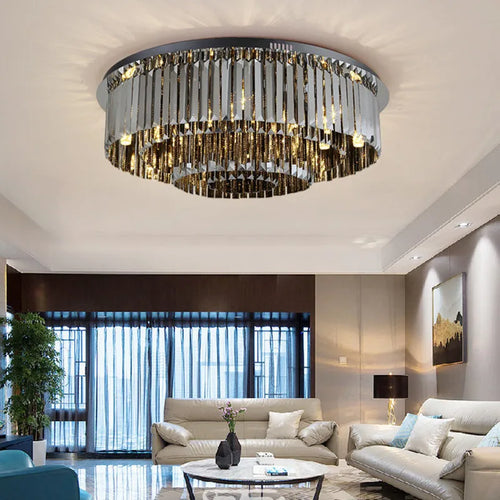 Moderne Luxus-LED-Deckenleuchte aus Kristall für stilvolle Wohnräume - vue 3 sur 9