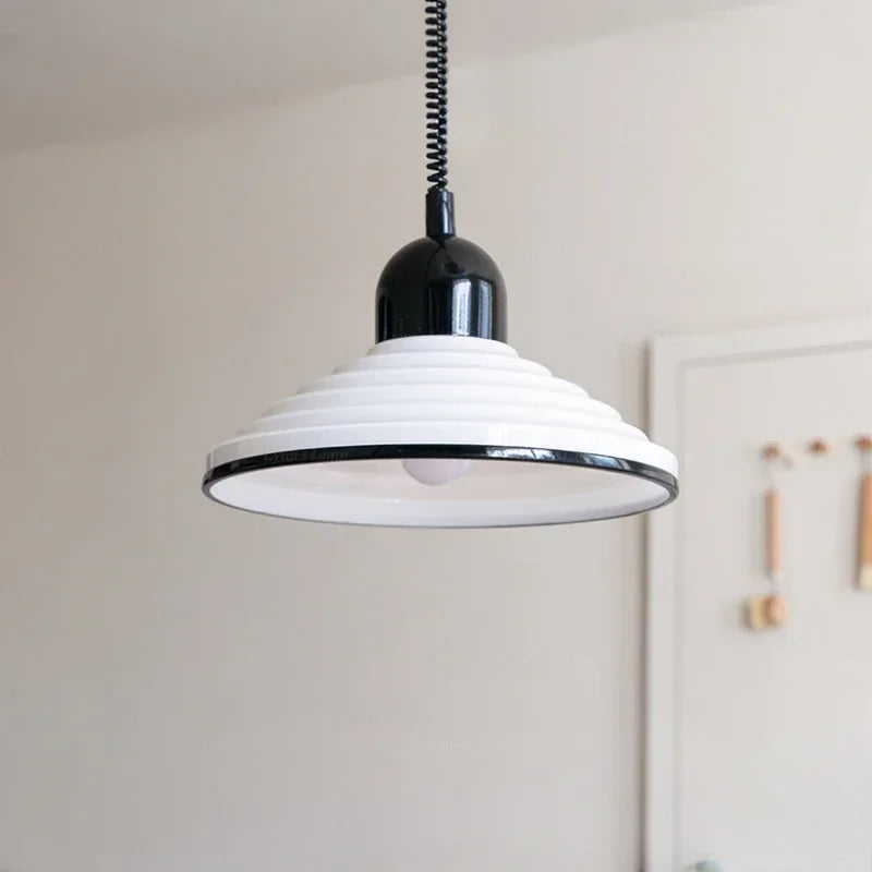 lustre en verre nordique avec éclairage led vintage - vue 5 sur 7