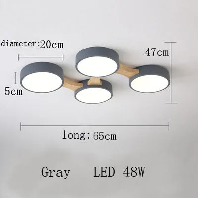 plafonnier moderne en bois avec éclairage led intérieur - vue 28 sur 36