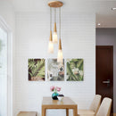 lampe suspendue nordique en bois et verre postmoderne en u