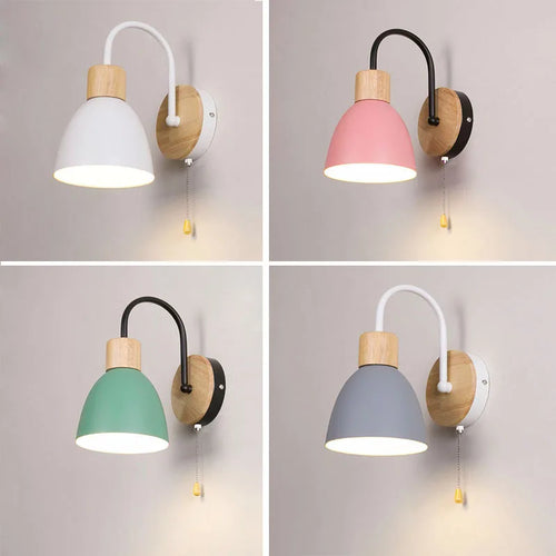 Moderne nordische Wandleuchte Macaron mit LED-Schalter für die Wohnungsdekoration - vue 3 sur 18