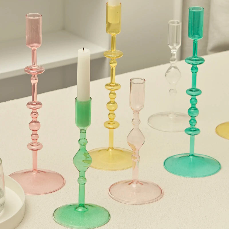 bougeoir en verre pour décoration intérieure créative et élégante - vue 2 sur 18