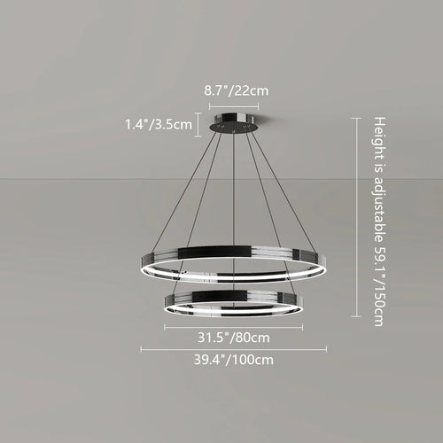 Moderner Ring-Kronleuchter für dekorative Innenbeleuchtung - vue 11 sur 16