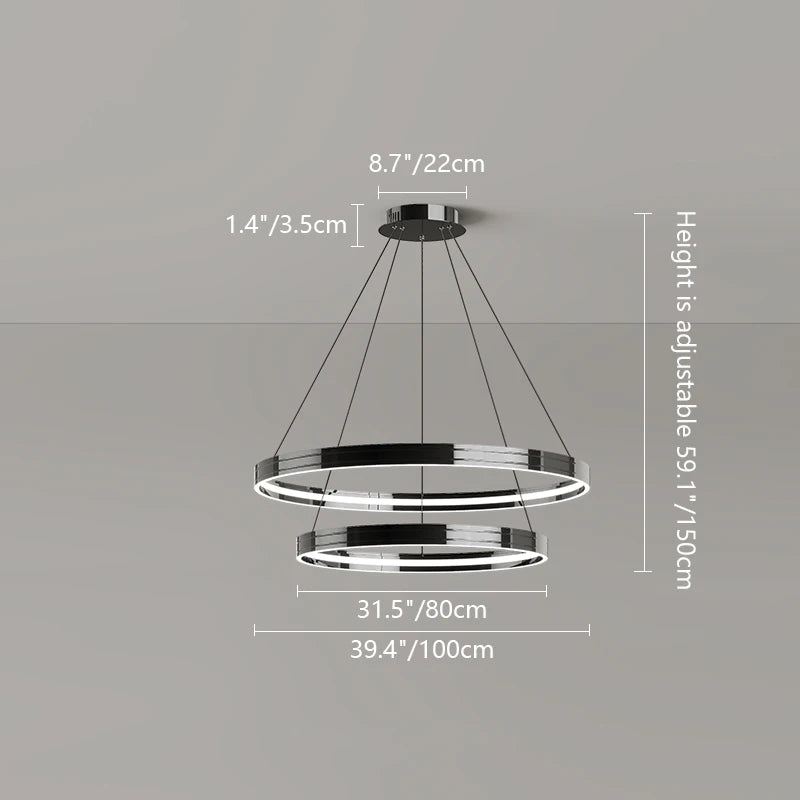 Moderner Ring-Kronleuchter für dekorative Innenbeleuchtung - vue 10 sur 16