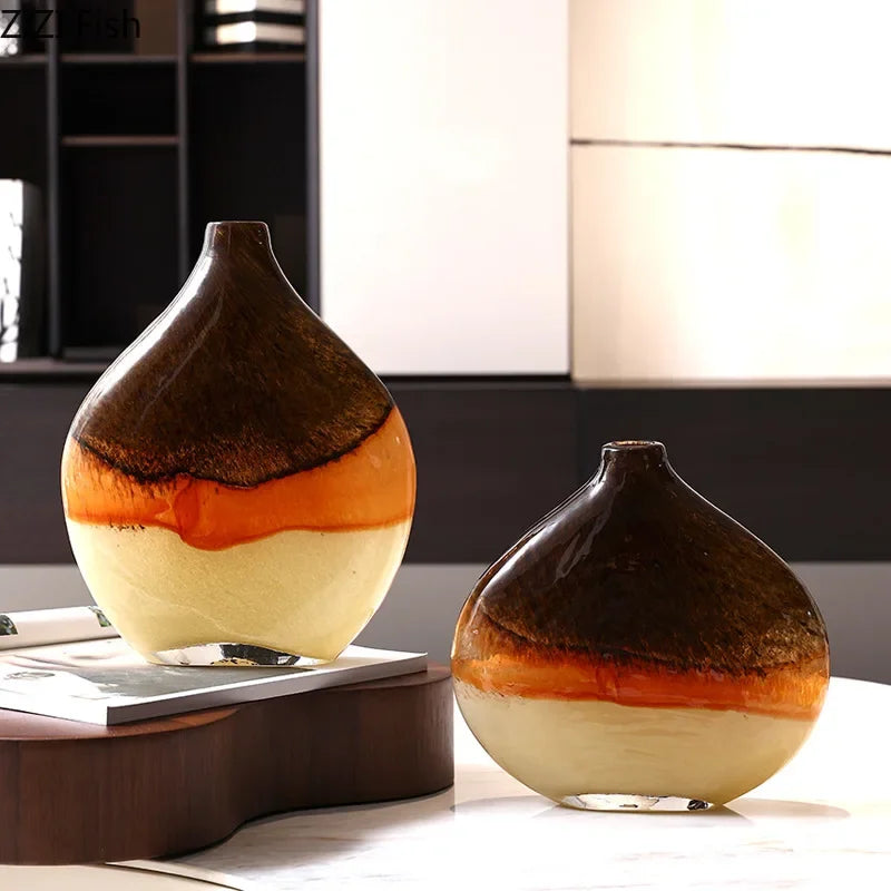 vase en verre dégradé pour fleurs décoration florale artistique - vue 5 sur 9