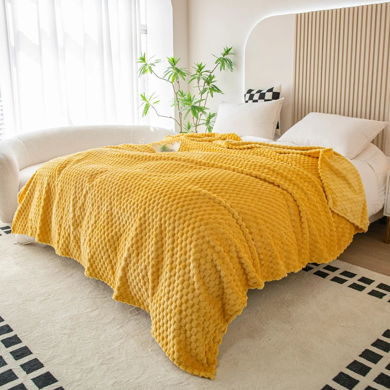 plaid carreaux doux chaud moelleux salon chambre velours - vue 6 sur 7