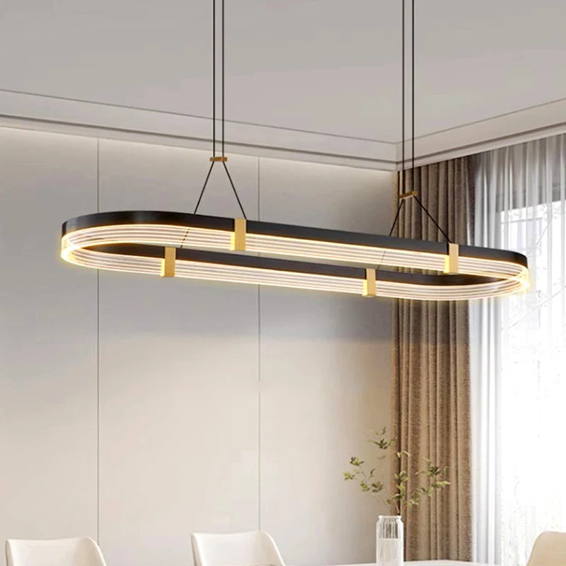 lustre moderne led pour éclairage intérieur suspension plafonnier - vue 4 sur 7