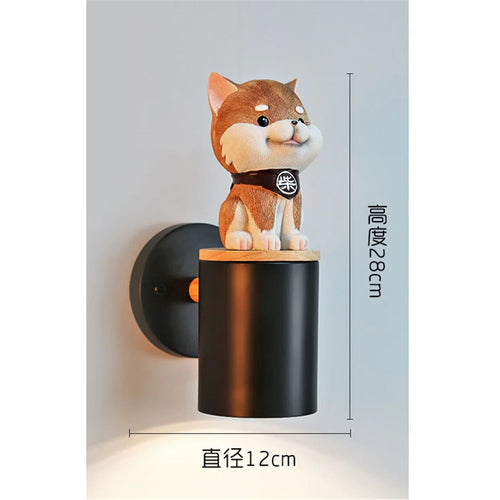 LED-Wandleuchte Kreatives Katzen- und Hundemotiv für Kinder - vue 12 sur 12